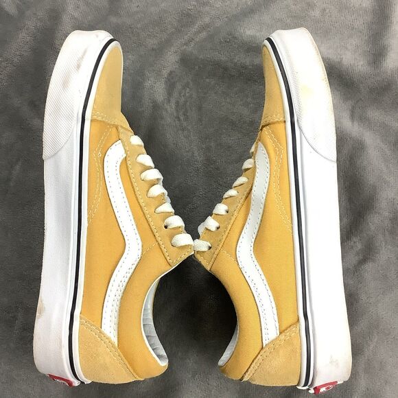 Vans Off The Wall Old Skool Yellow Low Top Lace Up Sneaker Shoes Women 5.5 Men 4 - Picture 5 of 9